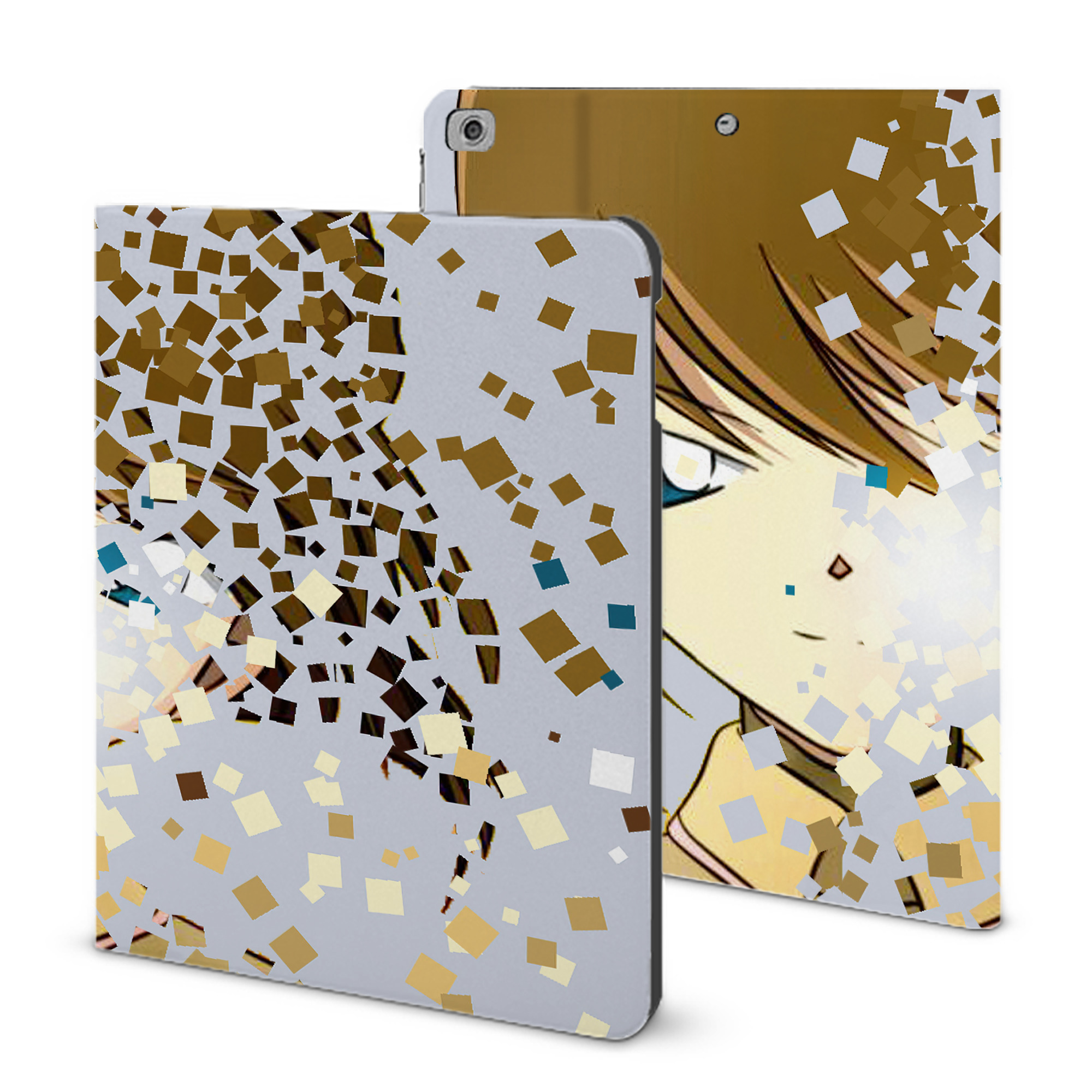 （画像用） 名探偵コナン Detective Conan IPad ケース ブック型 PUレザー TPU 耐衝撃 軽量 薄型 ペン収納なし 全面保護 IPad 各モデル対応